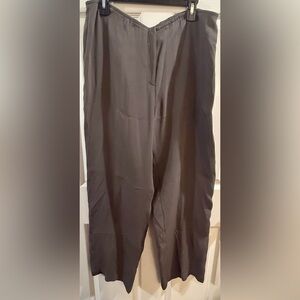 Eileen Fisher Wide Leg Pants in Charcoal Gray 100% linen